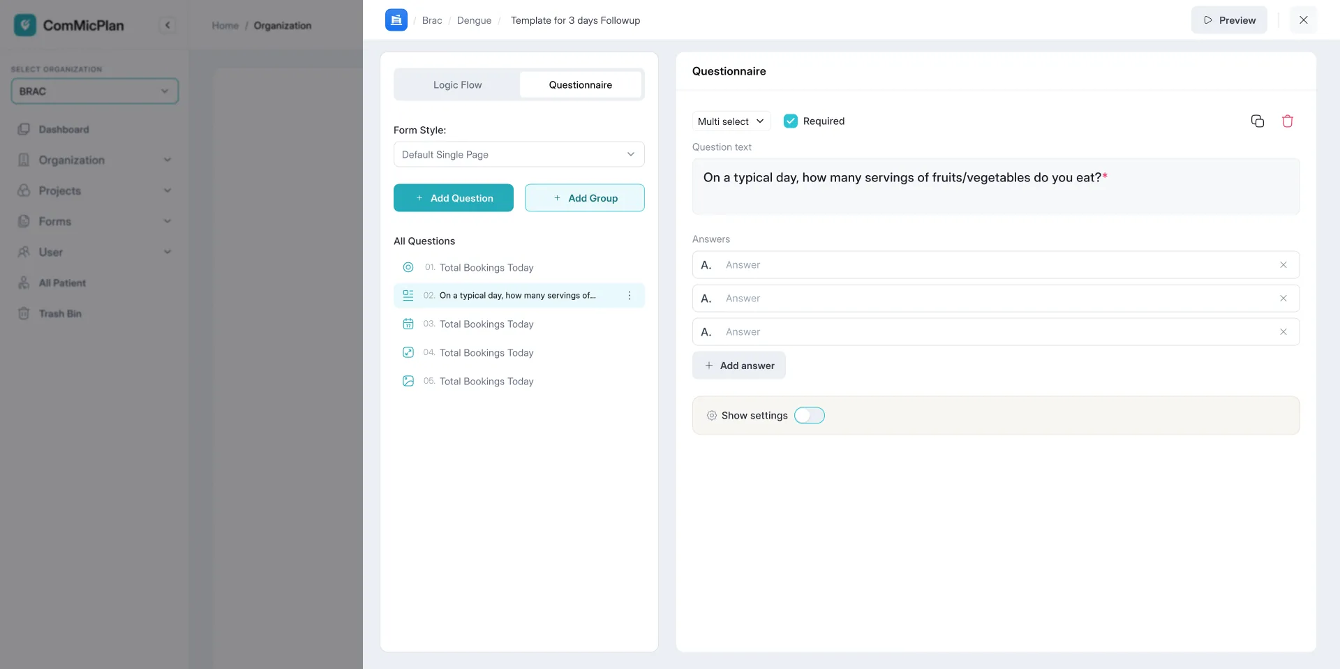 ComMicPlan Community Health SaaS, screen 3